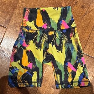 Lululemon High-Waist Active Bike Shorts in Yellow Multi